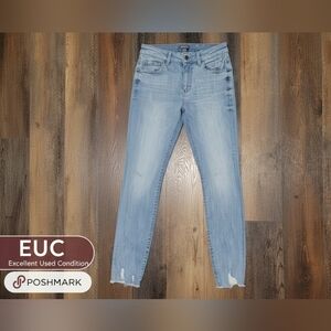 DL1961 Florence Midrise Instasculpt Skinny Jeans Light Wash Raw Hem Size 26